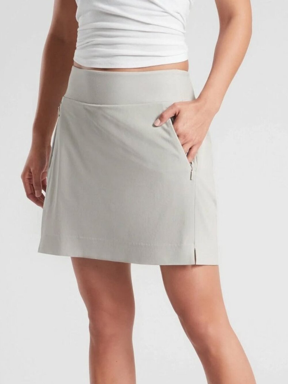 Athleta Women's Soho Skort Athletic Skirt in Abalone Grey Size 8 Tall